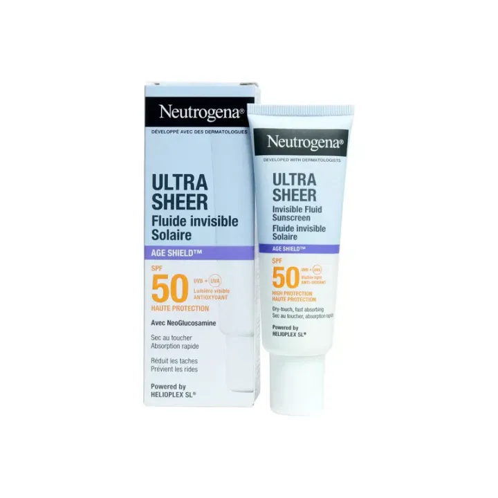 Ultra Sheer Unsichtbare Sonnenfluid Age Shield SPF50 Neutrogena - Tube mit 50ml