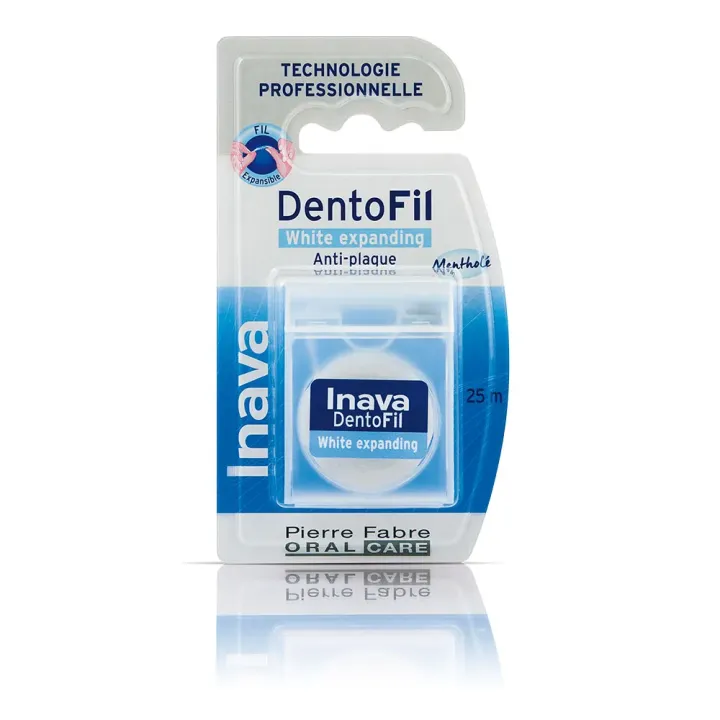 DentoFil Zahnseide weiße expandierende anti-plaque Minze Inava - Faden von 25m