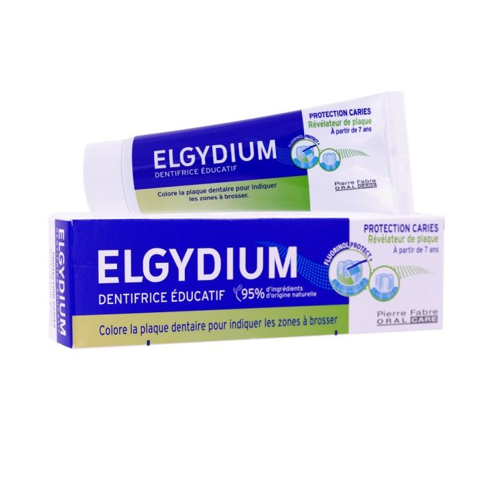 Elgydium Zahnpasta für Kariesprophylaxe mit Apfelgeschmack - 50ml Tube