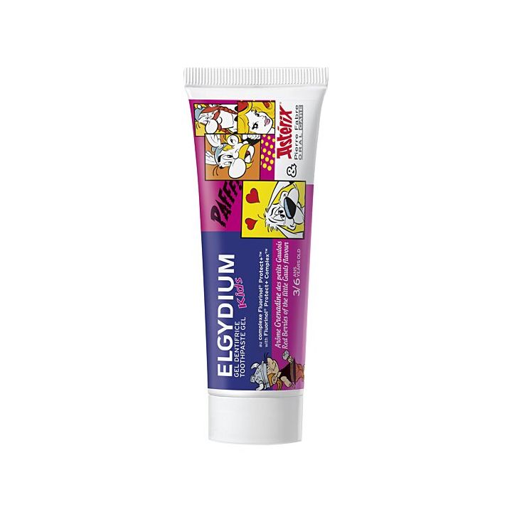 Asterix Zahnpasta für Kinder 3/6 Jahre Grenadine-Geschmack Elgydium - Tube mit 50 ml