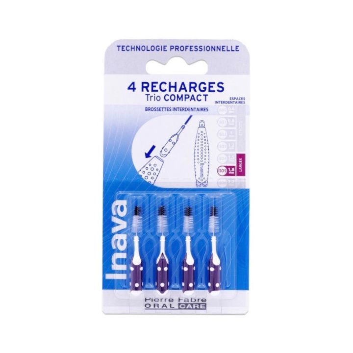 Interdentalbürsten 1,8 mm Trio Compact Inava - 4 Nachfüllpackungen