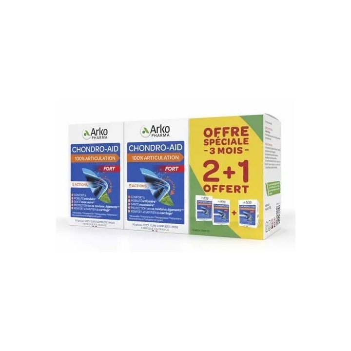 Chondro-Aid 100% Gelenk stark Arkopharma - 3 Schachteln mit 60 Kapseln Sonderangebot 2+1 gratis