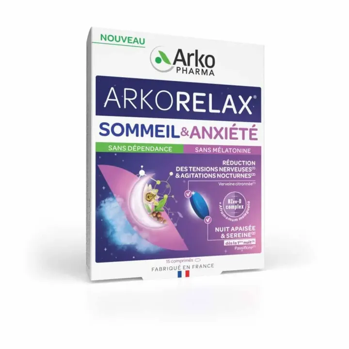 Arkorelax Schlaf & Angst Arkopharma - Packung mit 15 Tabletten