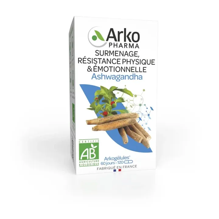 Arkogélules Ashwagandha bio Arkopharma - Packung mit 120 Kapseln