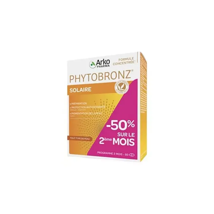 Phytobronz Solar Arkopharma - Packung mit 60 Kapseln
