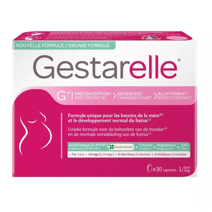 Gestarelle G+ Präkonzeption, Schwangerschaft & Stillzeit - Packung mit 30 Kapseln
