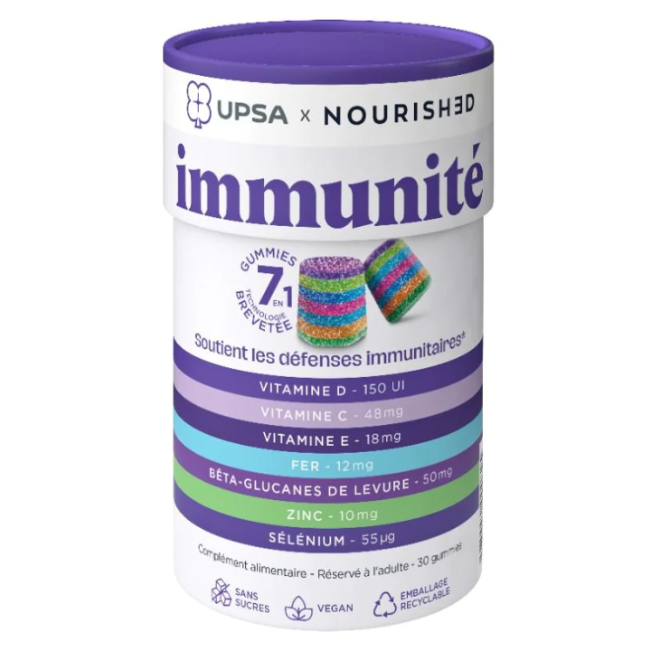 Gummies Immunität 7in1 Upsa x Nourished - Packung mit 30 Gummies