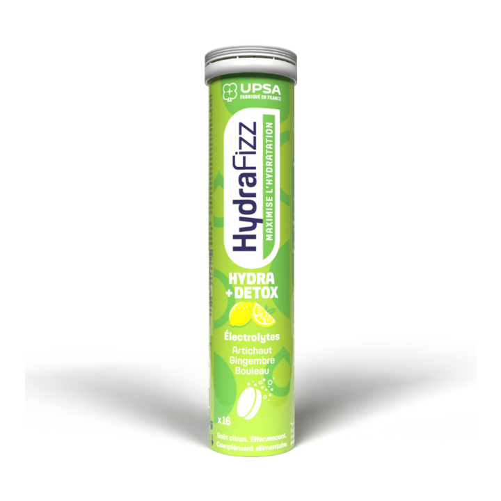 HydraFizz hydra+detox Geschmack Zitrone Upsa - Tube mit 16 Brausetabletten