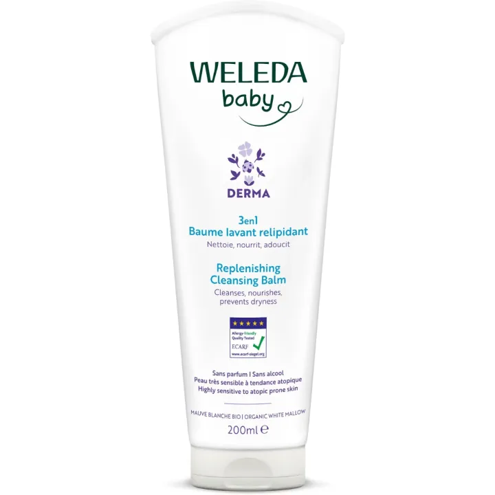 Weleda Baby Derma 3-in-1 rückfettende Waschcreme - 200ml Tube