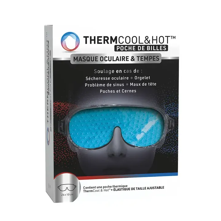 Thermocool&hot Kügelchen Augen- und Schläfenmaske Bausch Lomb - Kügelchen Tasche 26x10cm