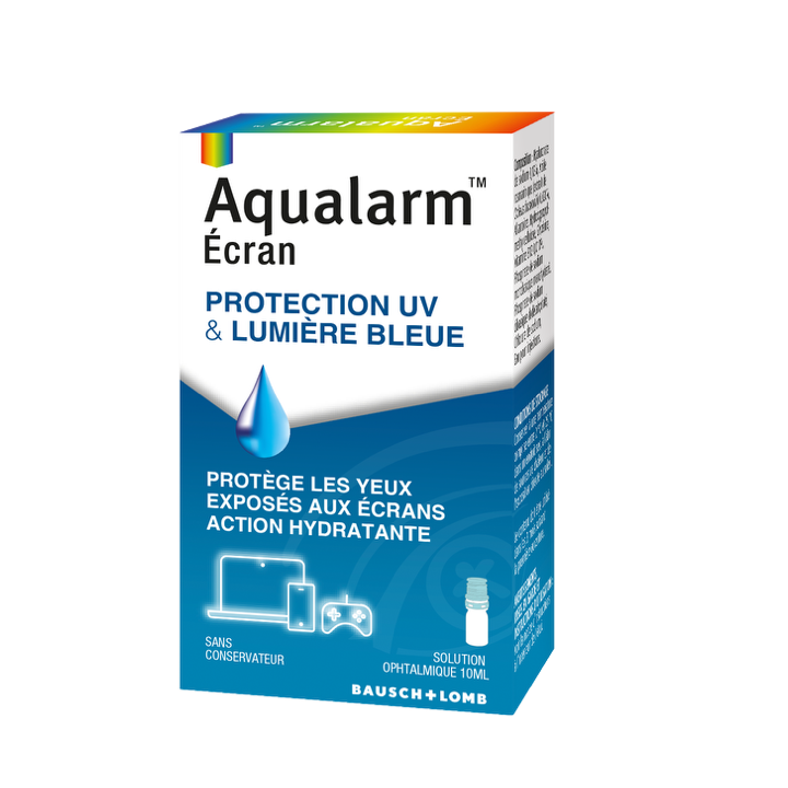 Aqualarm UV-Schutz- und Blaulichtschutz-Bildschirm Bausch & Lomb - Flasche mit 10 ml