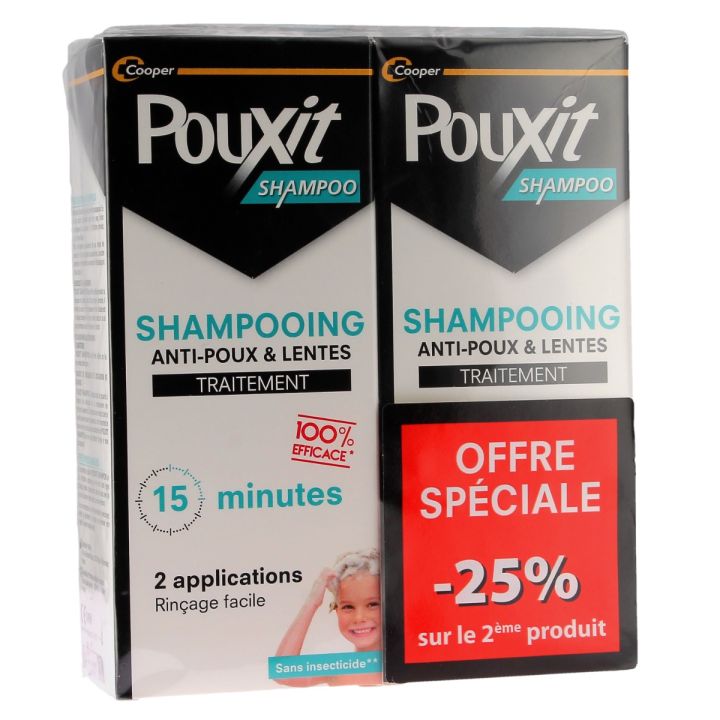 Shampoo gegen Läuse und Nissen Pouxit - 2er-Pack mit 200ml Flaschen -25% auf die 2. Flasche