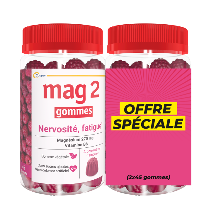 Mag 2 Nervosität Müdigkeit Cooper - 2er-Pack mit 45 Gummibärchen