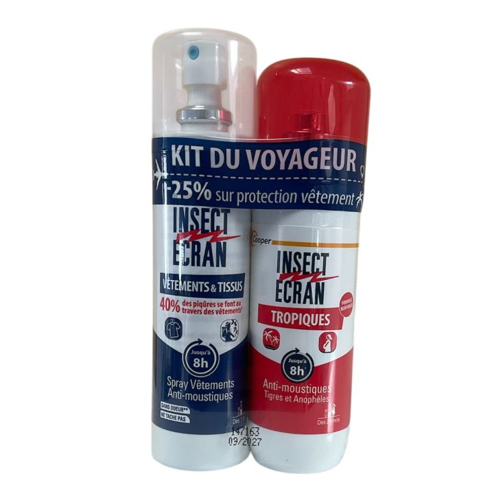 Spray für Kleidung und Anti-Mücken Tropen Insektenschutz - Set aus 2 Flaschen mit 100ml und 75ml Sonderangebot
