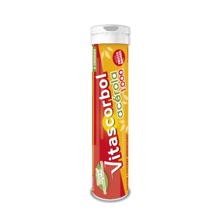 Vitascorbol Acerola 1000 Kautabletten - Packung mit 18 Tabletten