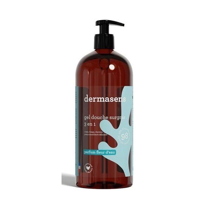 Duschgel für empfindliche Haut mit Wasserblüten-Duft Dermasens Marke Grün - Flasche 1 Liter