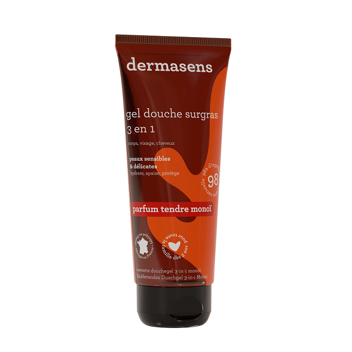 Dermasens Duschgel überfettend Zarte Monoi Grüne Marke - Tube mit 200 ml