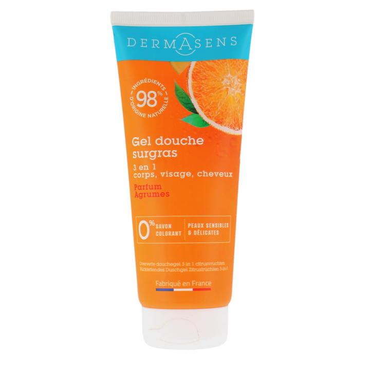 Dermasens Duschgel mit überfettender Formel Zitrusduft Grüne Marke - Tube mit 200ml