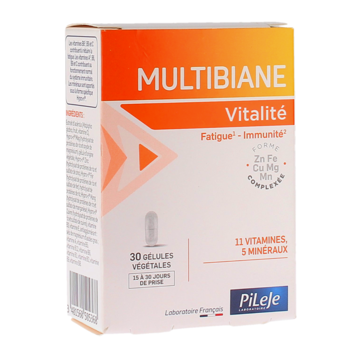 Multibiane Vitalität Pileje - Packung mit 30 Kapseln