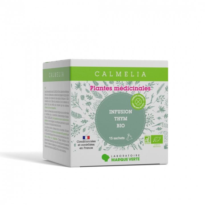 Calmelia Bio-Thymian-Tee Grüne Marke - Box mit 15 Beuteln