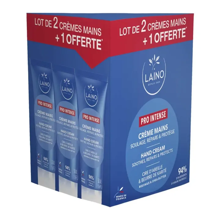 Intensive Hand Cream for Dry and Damaged Skin Pro Laino - Pack of 3 tubes of 50ml
