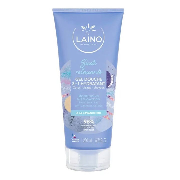 Duschgel 3in1 feuchtigkeitsspendend Entspannende Siesta mit Bio-Lavendel Laino - Tube mit 200ml