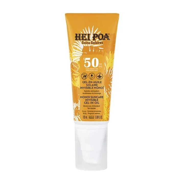 Gel-in-Öl Sonnencreme unsichtbar Monoï SPF50 Hei Poa - Tube mit 100 ml