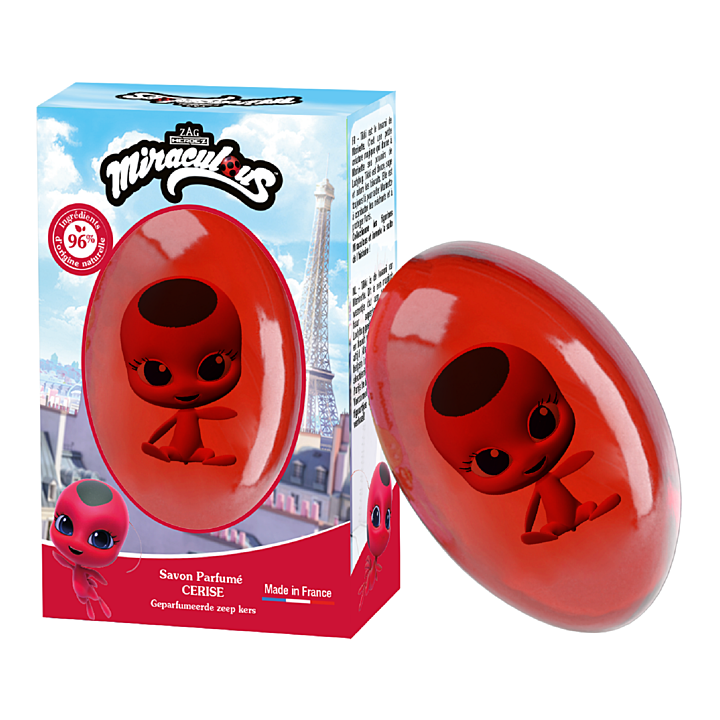 Festseife Kirsche Figur Tikki Le Comptoir du Bain x Miraculous - Stück von 75g