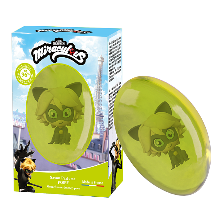Festseife Birne Figur Katze Schwarz Le Comptoir du Bain x Miraculous - Stück von 75g
