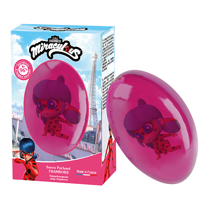 Festseife Himbeere Ladybug Figur Le Comptoir du Bain x Miraculous - 75g Stück