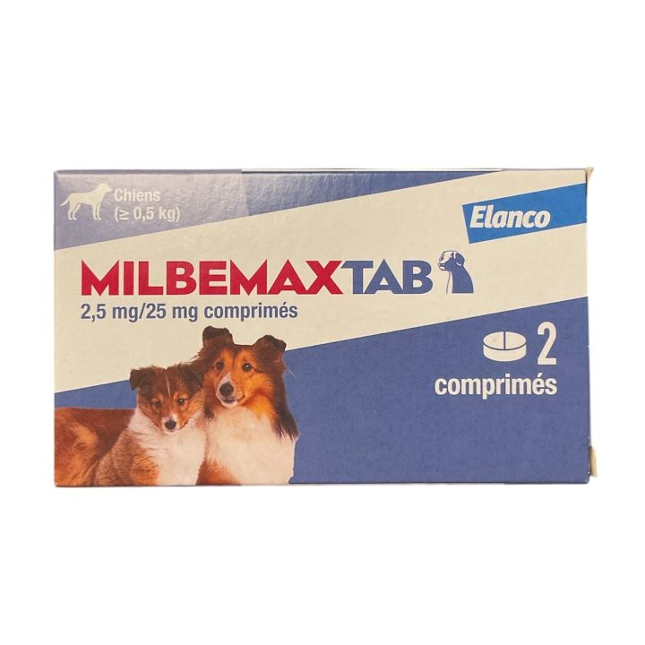 Milbemaxtab Tabletten für kleine Hunde und Welpen - Packung mit 2 Tabletten