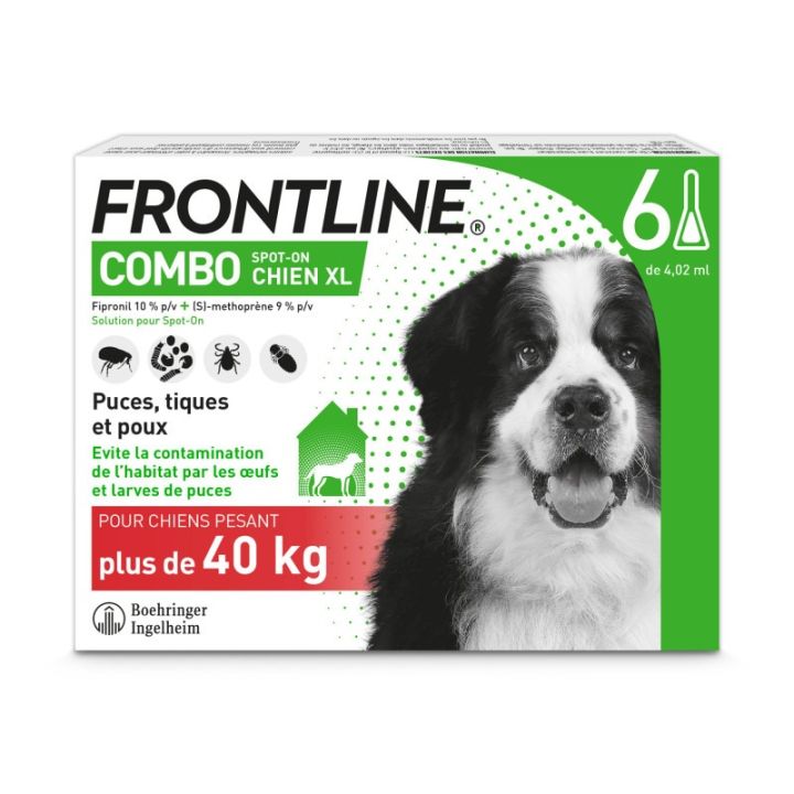 Spot-on Combo Hund über 40 kg Frontline - 6 Pipetten zu 4,02 ml