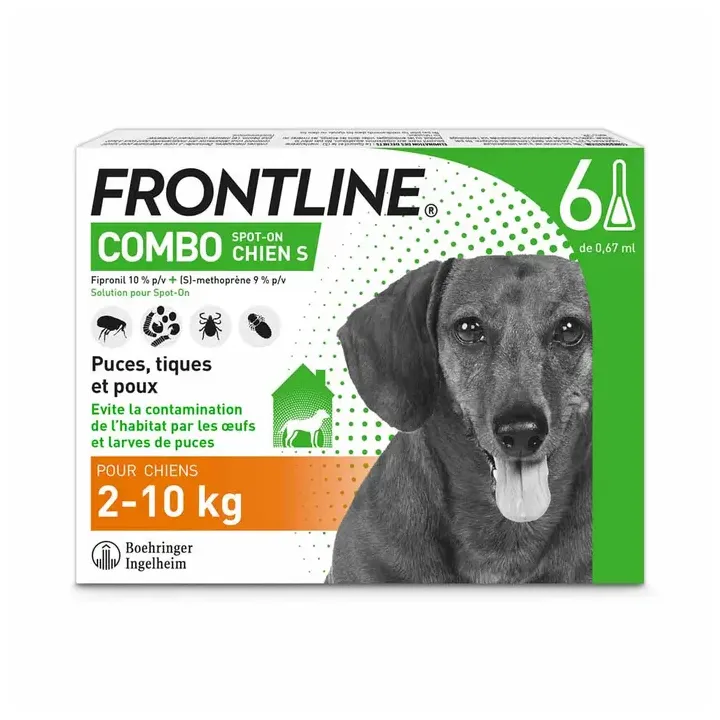 Combo Spot-on Hund 2-10 kg Frontline - 6 Pipetten zu 0,67 ml