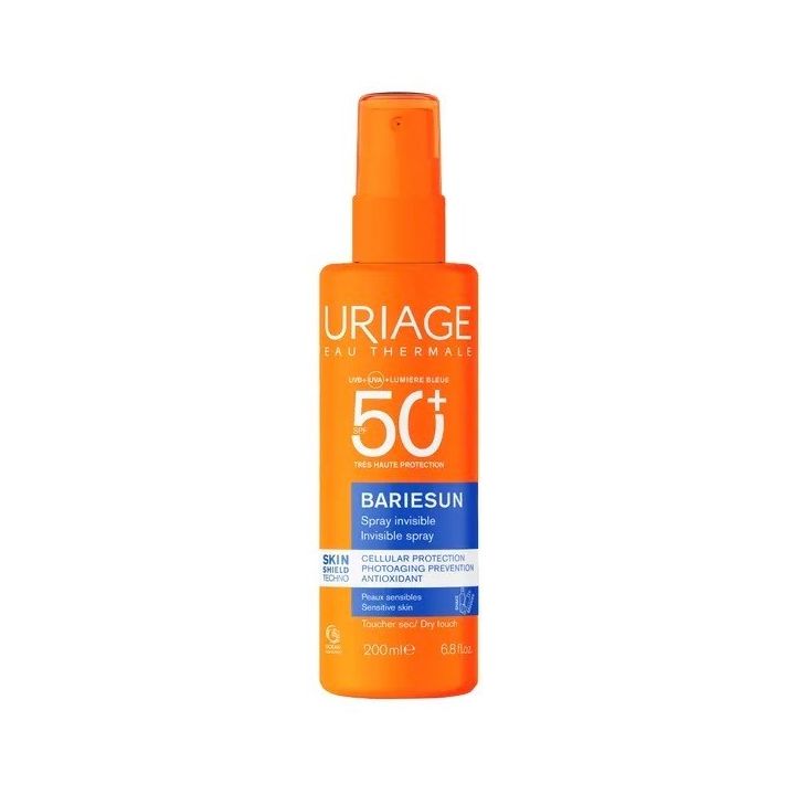 Bariésun unsichtbares Sonnenspray für Gesicht und Körper SPF 50+ Uriage - Flasche mit 200 ml