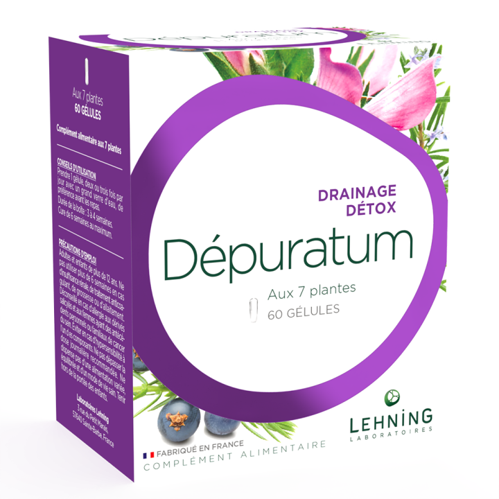 Depuratum Drainage Detox Lehning - Packung mit 60 Kapseln