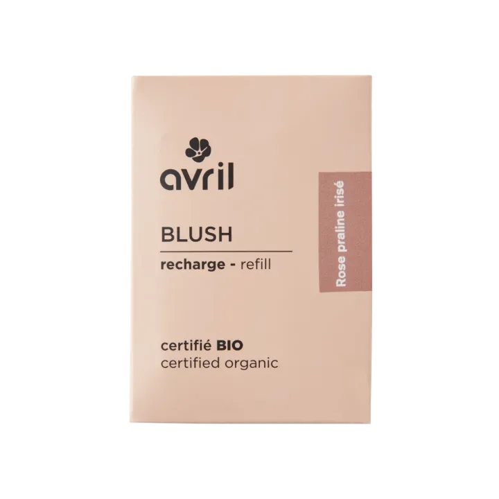 Bio-Rouge zum Nachfüllen in schimmerndem Praliné-Rosa von Avril - Puderbox mit 5 g
