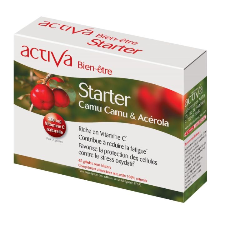 Wohlbefinden Starter Camu-Camu und Acerola Activa - Packung mit 45 Kapseln
