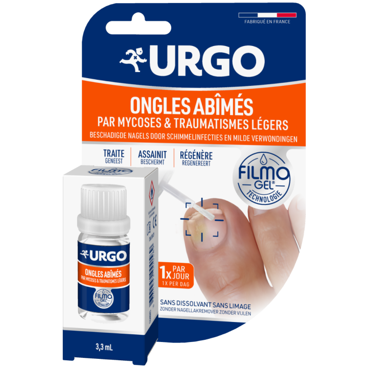 Filmogel für durch Mykosen und Traumata beschädigte Nägel Urgo - Flasche mit 3,3 ml