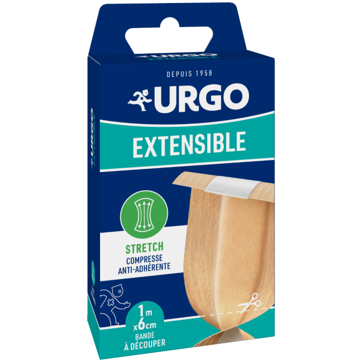 Dehnbare Band 1m x 6cm Urgo - 1 zuschneidbares Band
