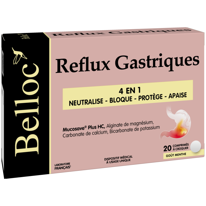 Gastroösophagealer Reflux Belloc - Packung mit 20 Kautabletten