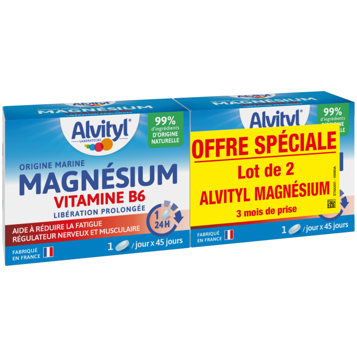 Magnesium Vitamin B6 Alvityl - 2 Packungen mit 45 Tabletten