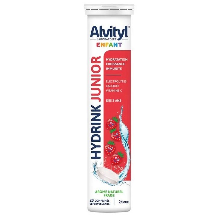 Hydrink junior Erdbeeraroma Alvityl - Tube mit 20 Brausetabletten