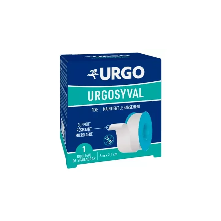 Weißes, widerstandsfähiges Pflaster Urgo - 1 Rolle von 5 m x 2,5 cm