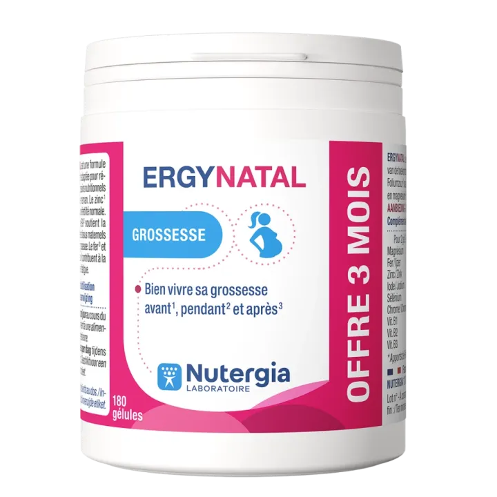 Ergynatal Schwangerschaft Nutergia - Packung mit 180 Kapseln