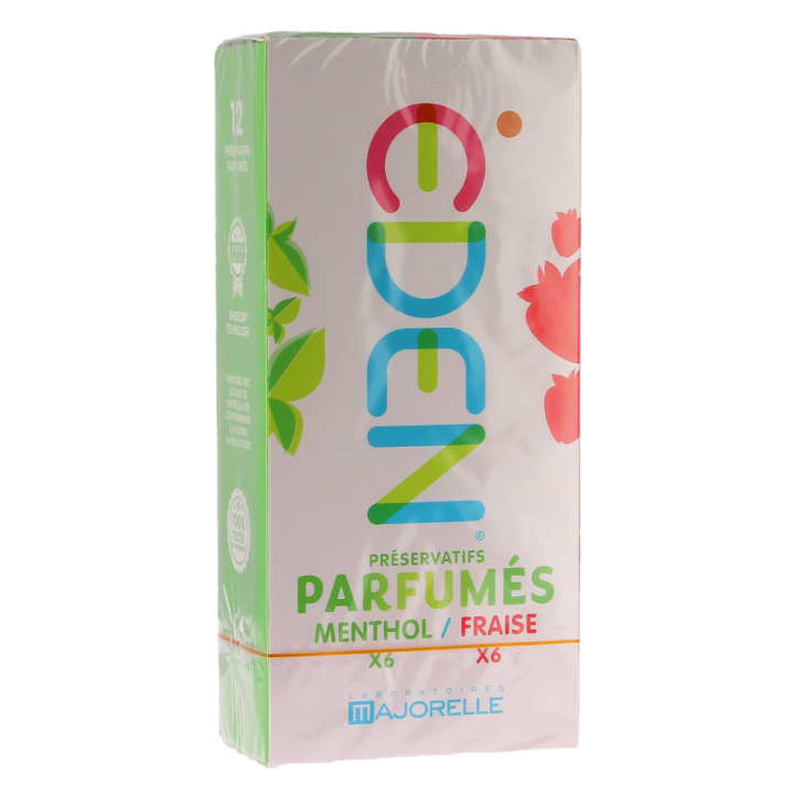Eden Menthol / Erdbeere Majorelle - Schachtel mit 12 Kondomen