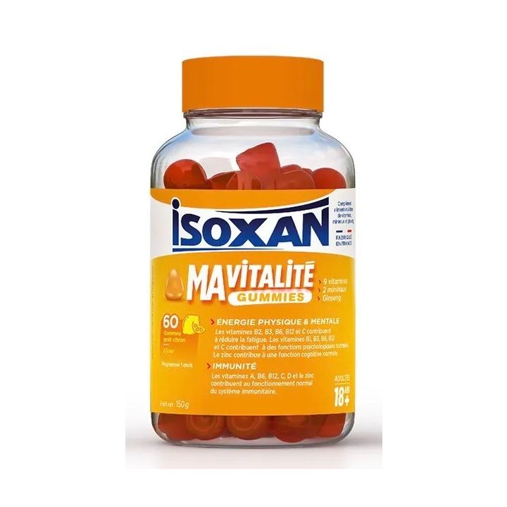 Isoxan Meine Vitalität Gummies 18 Jahre+ Zitronengeschmack - Dose mit 60 Gummies