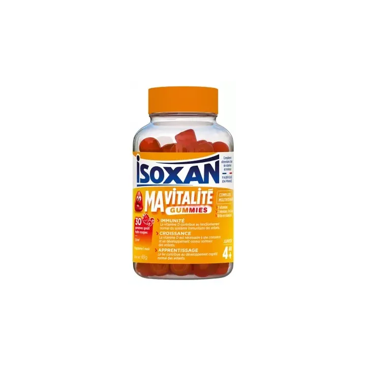 Isoxan Meine Vitalität Gummies ab 4 Jahren, Geschmack rote Früchte - Dose mit 30 Gummies