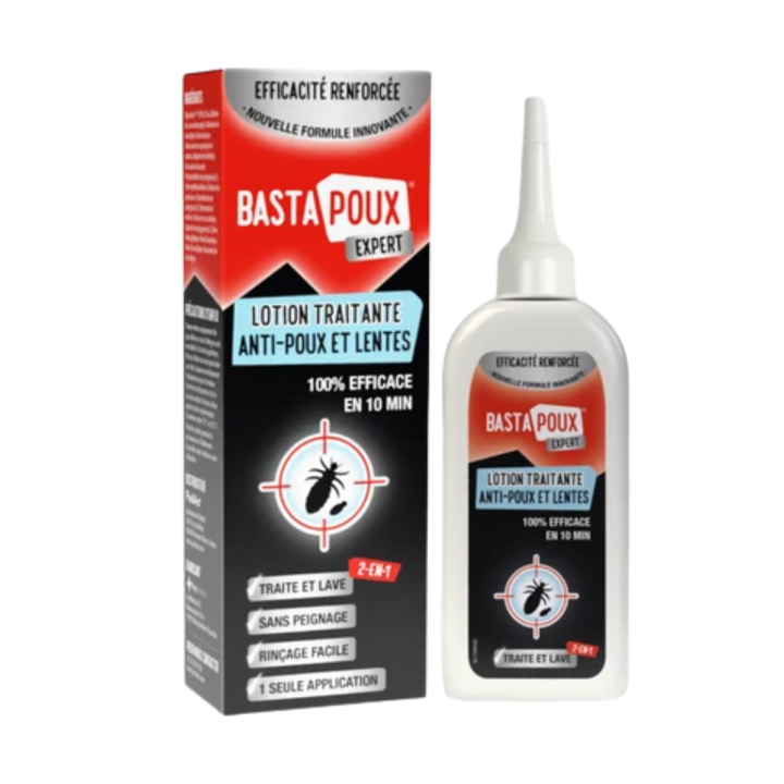 BastaPoux Experten-Lotion zur Behandlung von Läusen und Nissen PediAct - Flasche mit 100 ml
