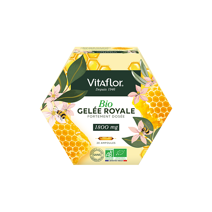 Bio-Gelee Royale 1800 mg Vitaflor - Packung mit 20 Ampullen