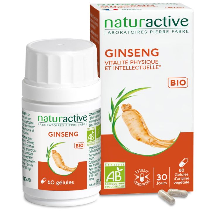Ginseng Bio Vitalität Naturactive - Packung mit 60 Kapseln